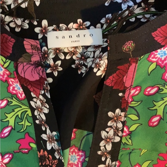 SANDRO GREEN SILK DRESS - Picture 6 of 6